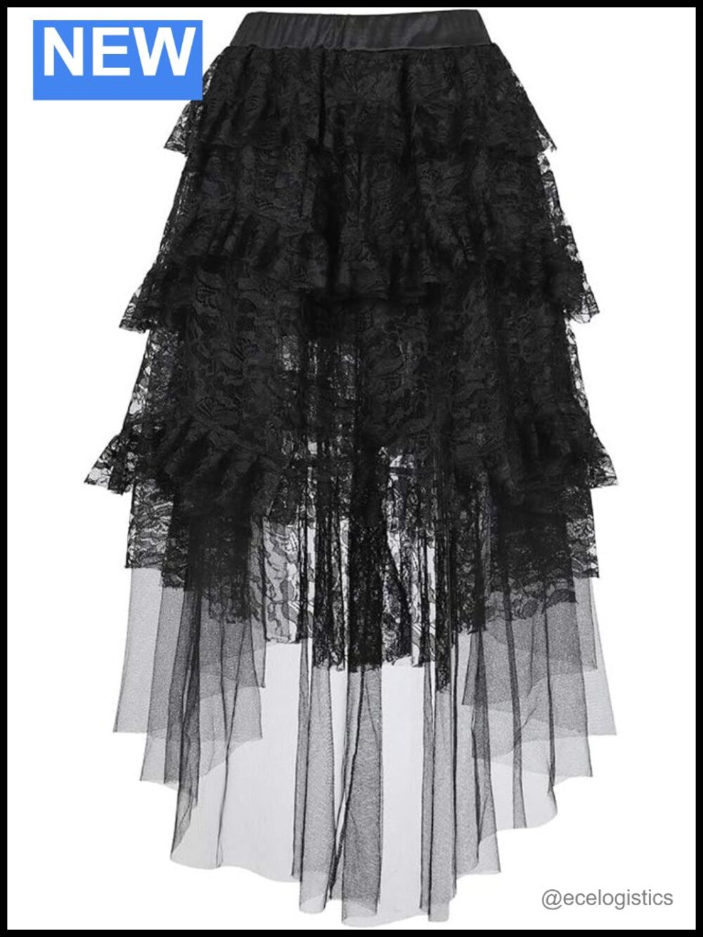 Women's Plus Size Steampunk Gothic High Low Corset Skirt with Lace